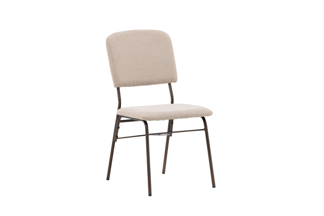 Venture Home Seda Dining Chair 2-pack - Matte brown / Beige Fabric