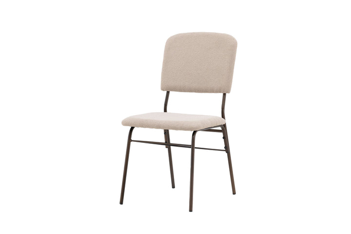 Venture Home Seda Dining Chair 2-pack - Matte brown / Beige Fabric