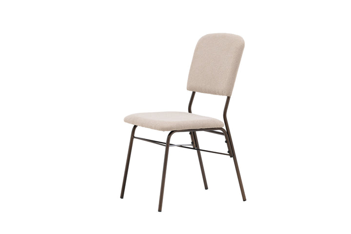 Venture Home Seda Dining Chair 2-pack - Matte brown / Beige Fabric