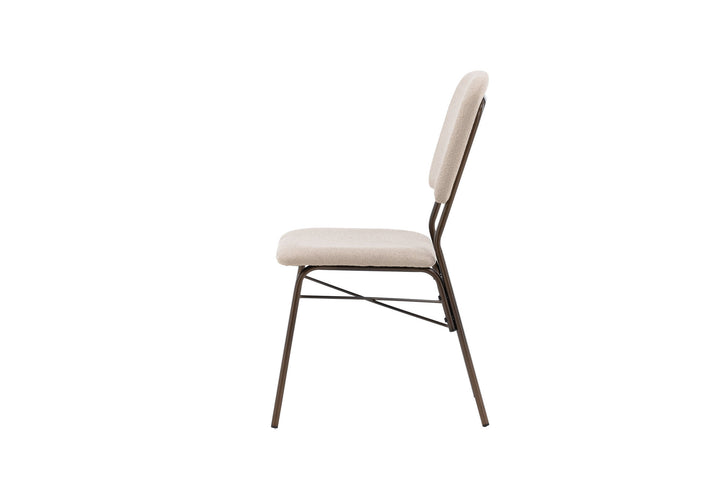 Venture Home Seda Dining Chair 2-pack - Matte brown / Beige Fabric