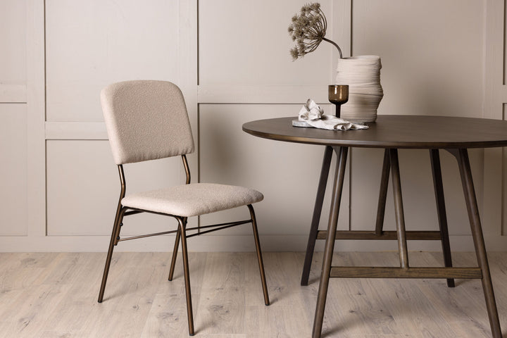 Venture Home Seda Dining Chair 2-pack - Matte brown / Beige Fabric