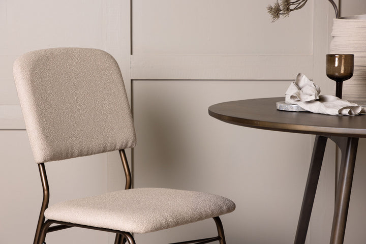 Venture Home Seda Dining Chair 2-pack - Matte brown / Beige Fabric