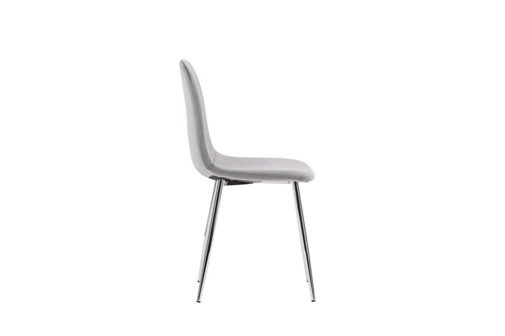 Venture Home Eva Dining Chair 2-pack - Light grey / Light grey Velvet