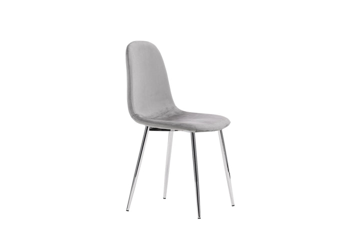Venture Home Eva Dining Chair 2-pack - Light grey / Light grey Velvet