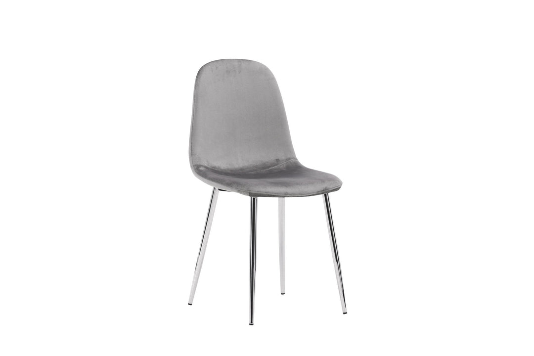 Venture Home Eva Dining Chair 2-pack - Light grey / Light grey Velvet
