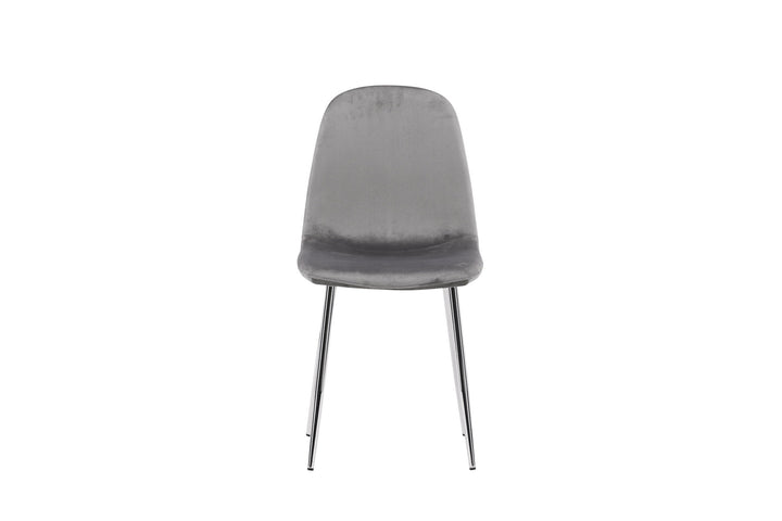 Venture Home Eva Dining Chair 2-pack - Light grey / Light grey Velvet