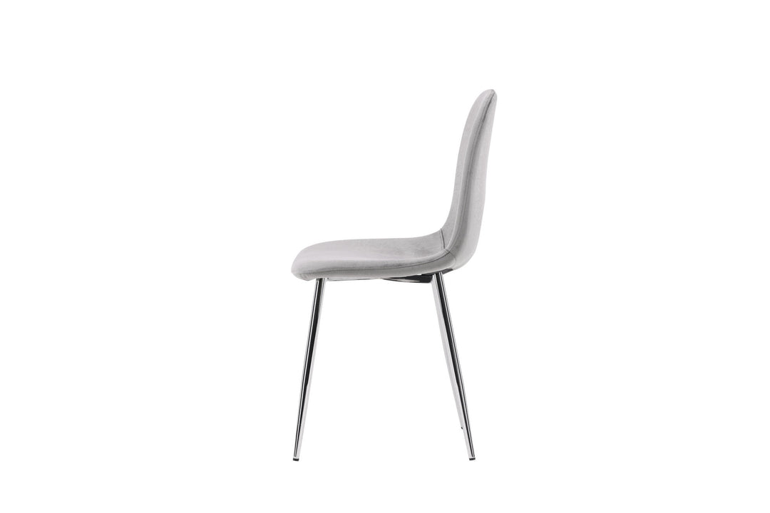 Venture Home Eva Dining Chair 2-pack - Light grey / Light grey Velvet