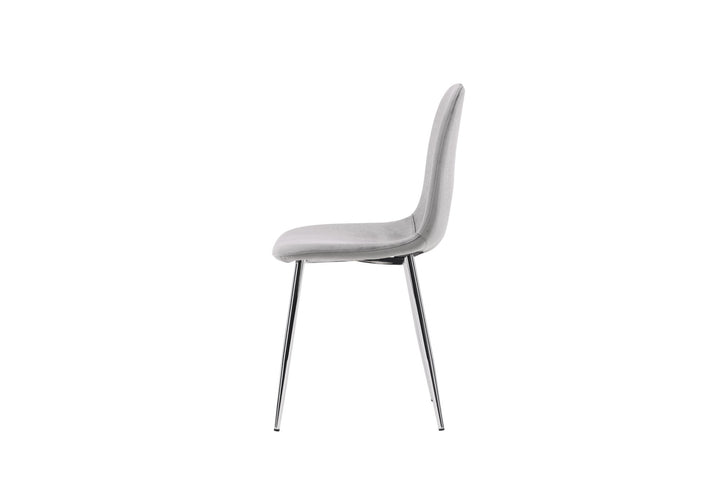 Venture Home Eva Dining Chair 2-pack - Light grey / Light grey Velvet