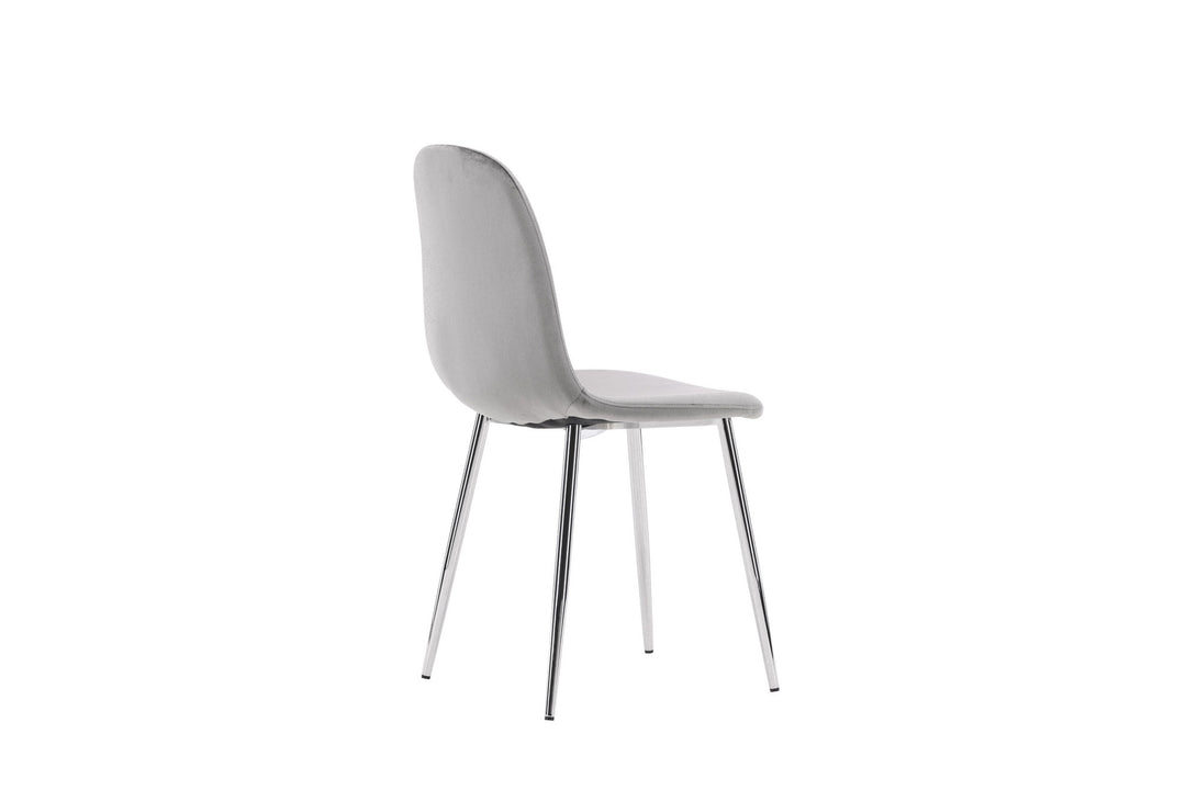 Venture Home Eva Dining Chair 2-pack - Light grey / Light grey Velvet