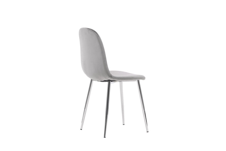 Venture Home Eva Dining Chair 2-pack - Light grey / Light grey Velvet