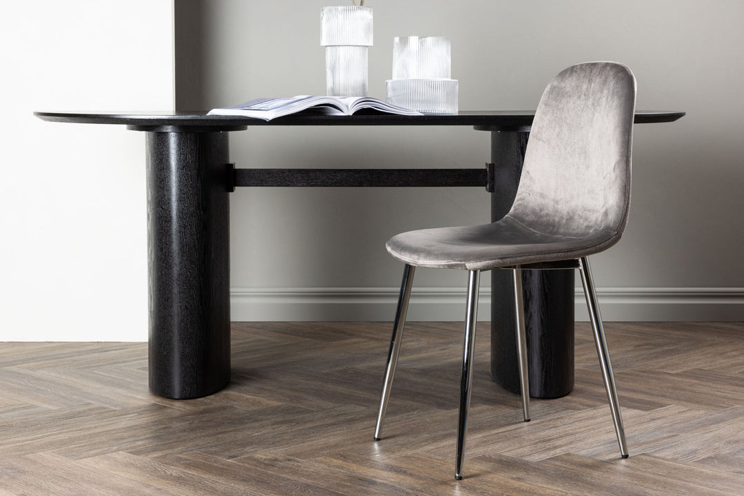 Venture Home Eva Dining Chair 2-pack - Light grey / Light grey Velvet