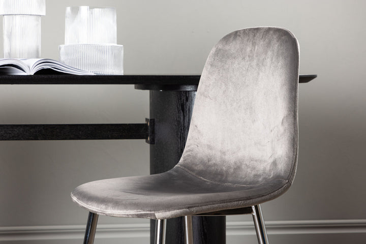 Venture Home Eva Dining Chair 2-pack - Light grey / Light grey Velvet