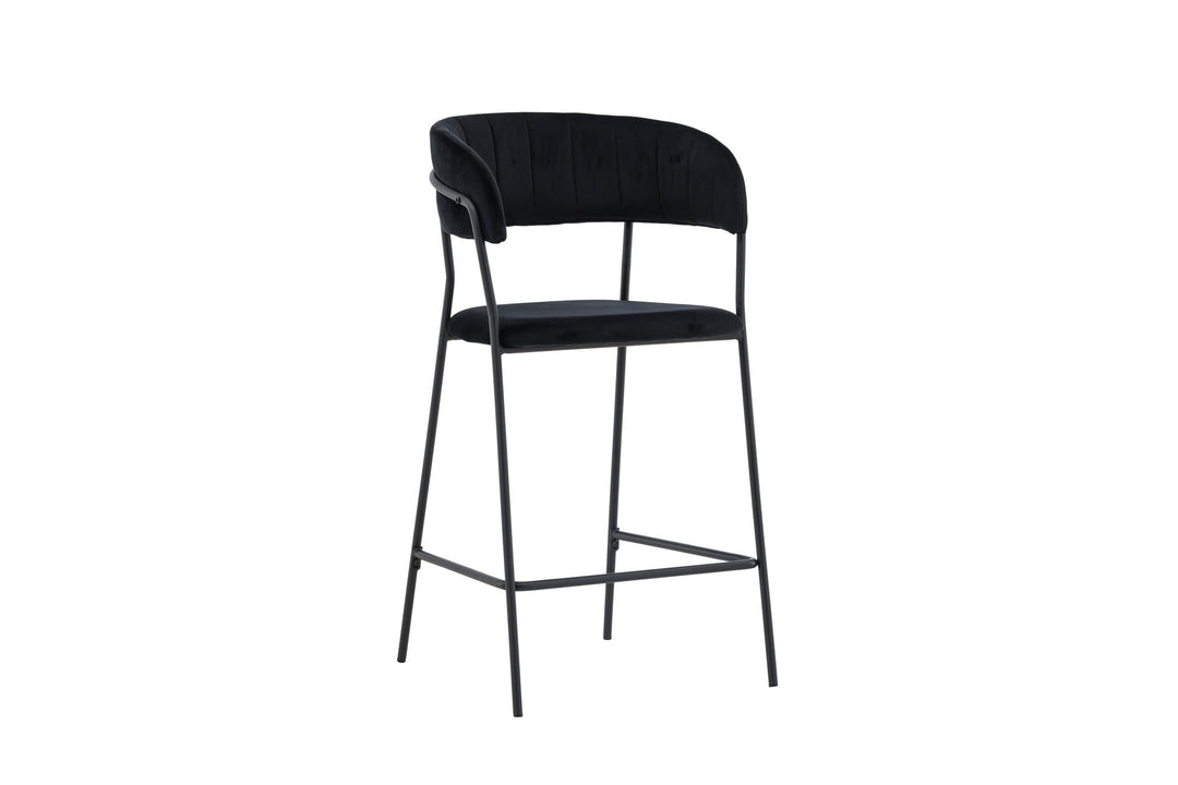 Venture Home Lui Bar Chair 2-pack - Black / Black PU