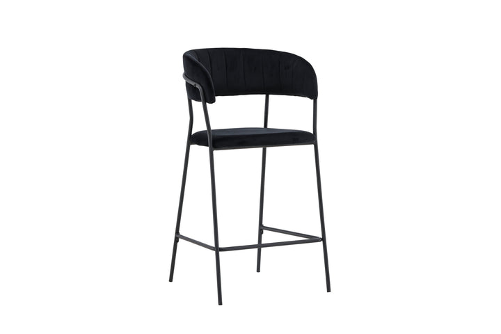 Venture Home Lui Bar Chair 2-pack - Black / Black PU