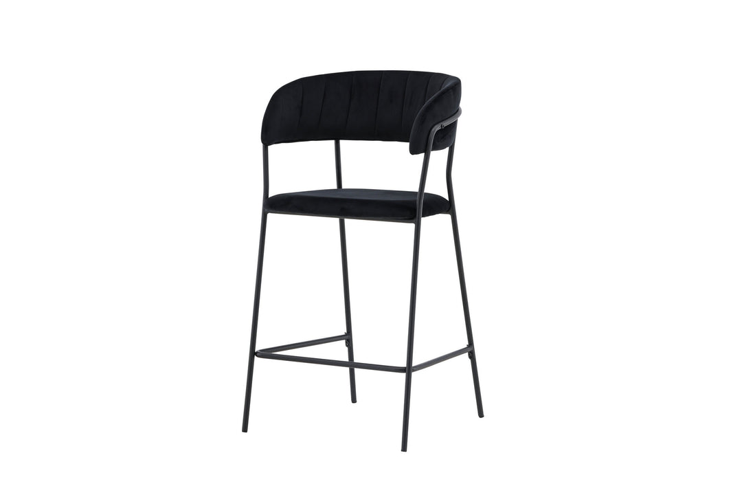 Venture Home Lui Bar Chair 2-pack - Black / Black PU