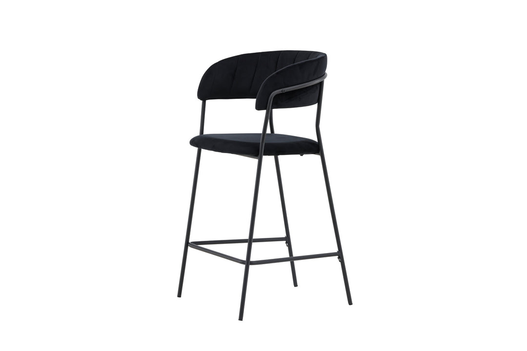 Venture Home Lui Bar Chair 2-pack - Black / Black PU
