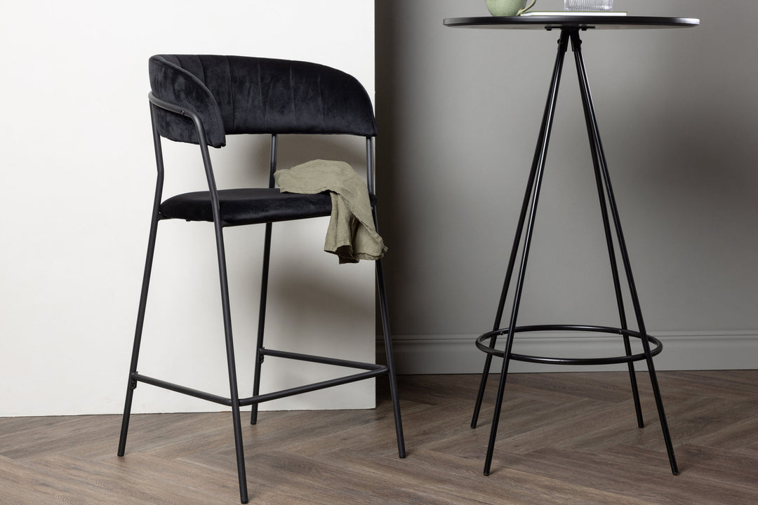 Venture Home Lui Bar Chair 2-pack - Black / Black PU