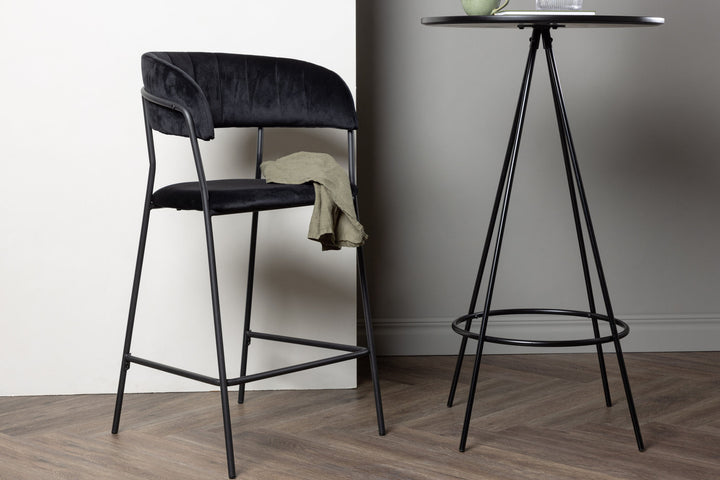 Venture Home Lui Bar Chair 2-pack - Black / Black PU