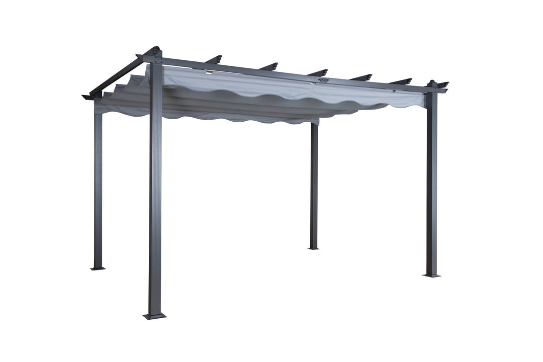 Venture Home Lazio Pergola - Black Alu / Grey Fabric