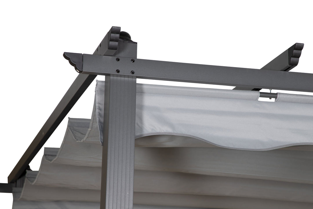 Venture Home Lazio Pergola - Black Alu / Grey Fabric
