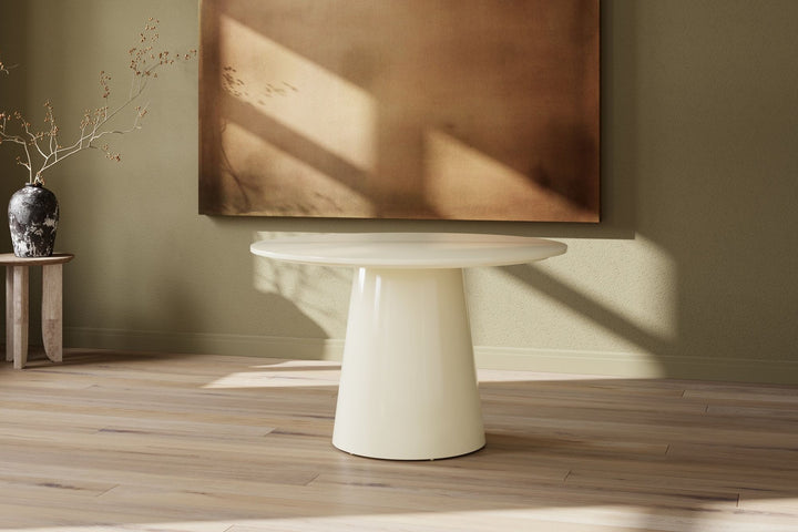 Venture Home Lanzo Dining Table ø120 - Glossy Beige