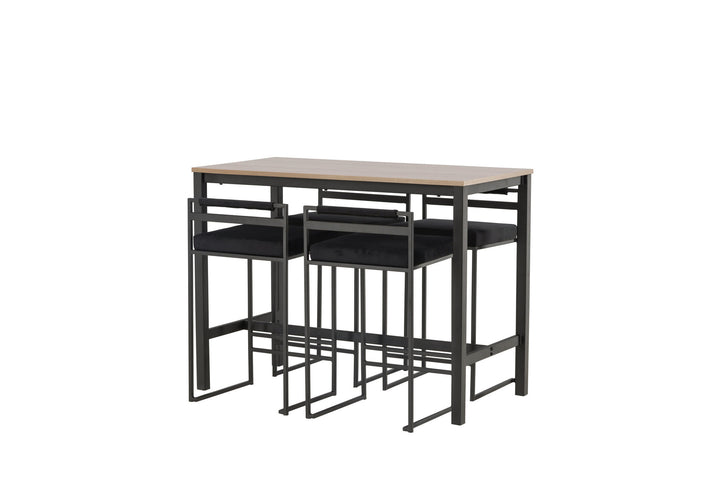 Venture Home Camden Bar Table - Walnut / Walnut MDF +Opelika Bar Chair - Black / Black Velvet _4