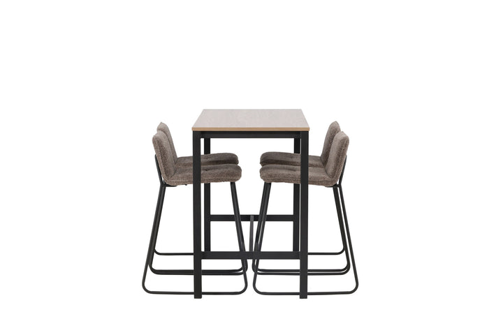 Venture Home Camden Bar Table - Walnut / Walnut MDF +Bisbee Bar Chair - Black / Dark Grey Microfiber _4