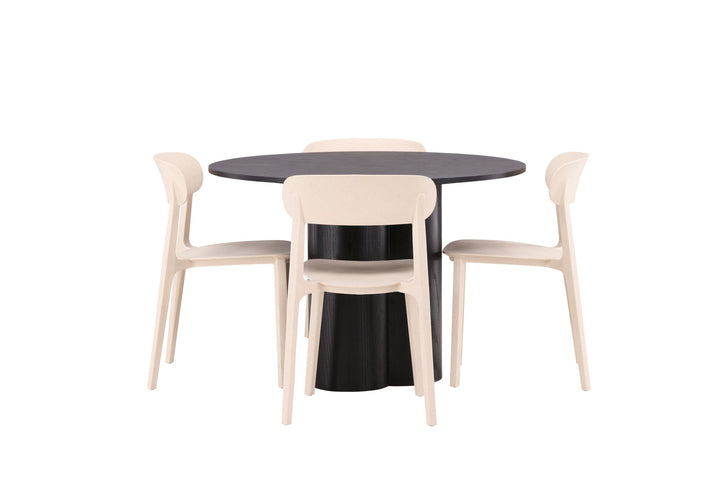Venture Home OliviaDiningTable-Black/BlackVeneer+ÅstolDiningChair-NatureWoodplasticcomposite_4
