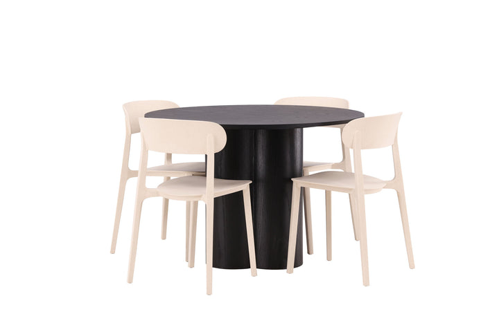 Venture Home OliviaDiningTable-Black/BlackVeneer+ÅstolDiningChair-NatureWoodplasticcomposite_4