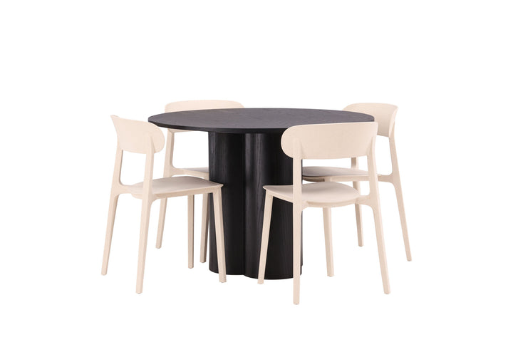 Venture Home OliviaDiningTable-Black/BlackVeneer+ÅstolDiningChair-NatureWoodplasticcomposite_4