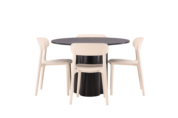 Venture Home OliviaDiningTable-Black/BlackVeneer+ÅstolDiningChair-NatureWoodplasticcomposite_4