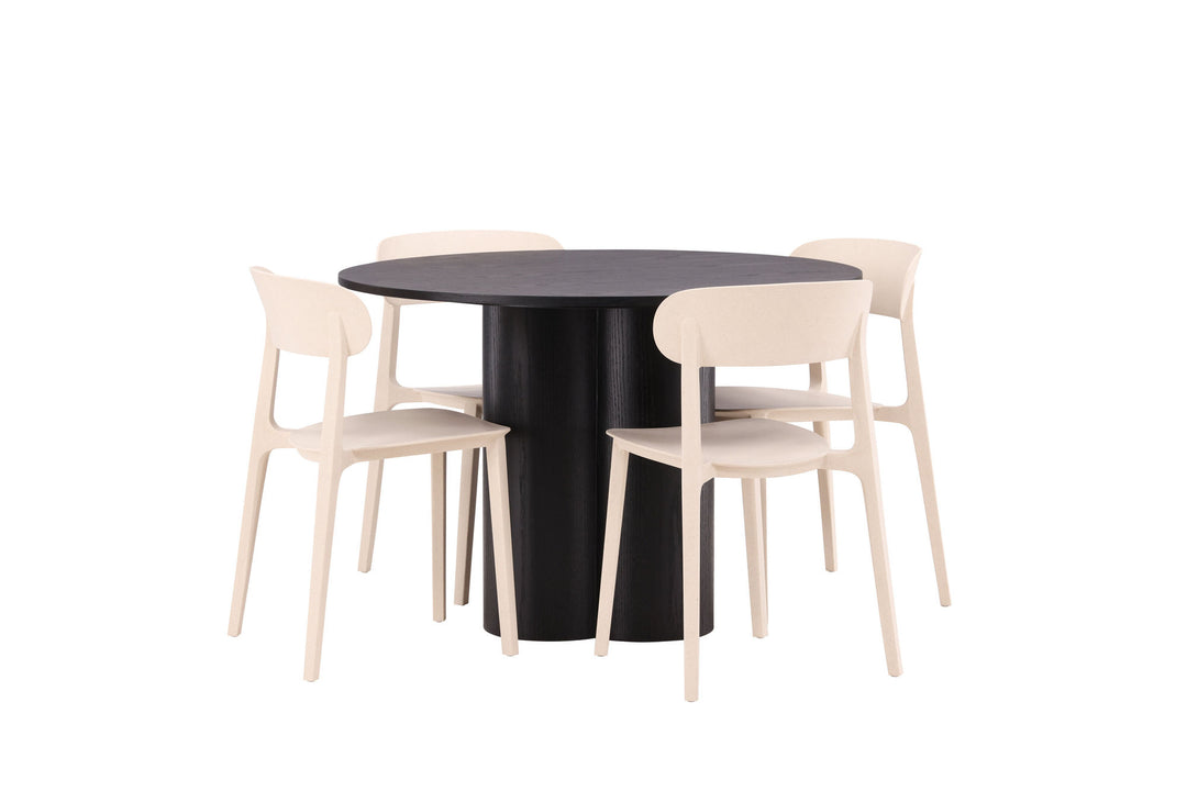 Venture Home OliviaDiningTable-Black/BlackVeneer+ÅstolDiningChair-NatureWoodplasticcomposite_4