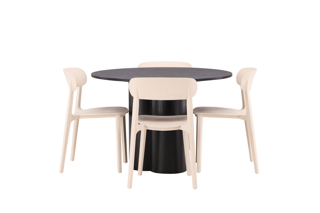 Venture Home OliviaDiningTable-Black/BlackVeneer+ÅstolDiningChair-NatureWoodplasticcomposite_4