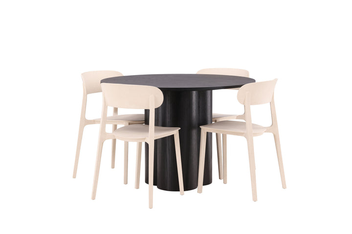 Venture Home OliviaDiningTable-Black/BlackVeneer+ÅstolDiningChair-NatureWoodplasticcomposite_4