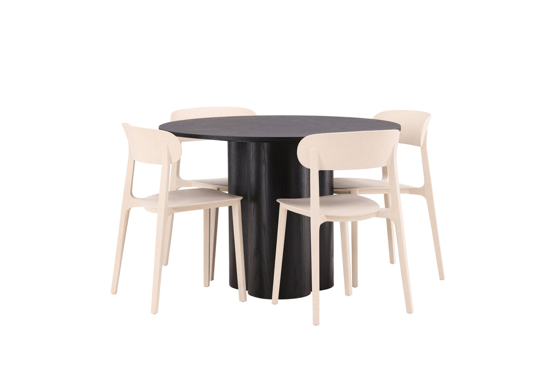 Venture Home OliviaDiningTable-Black/BlackVeneer+ÅstolDiningChair-NatureWoodplasticcomposite_4