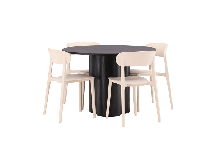 Venture Home OliviaDiningTable-Black/BlackVeneer+ÅstolDiningChair-NatureWoodplasticcomposite_4