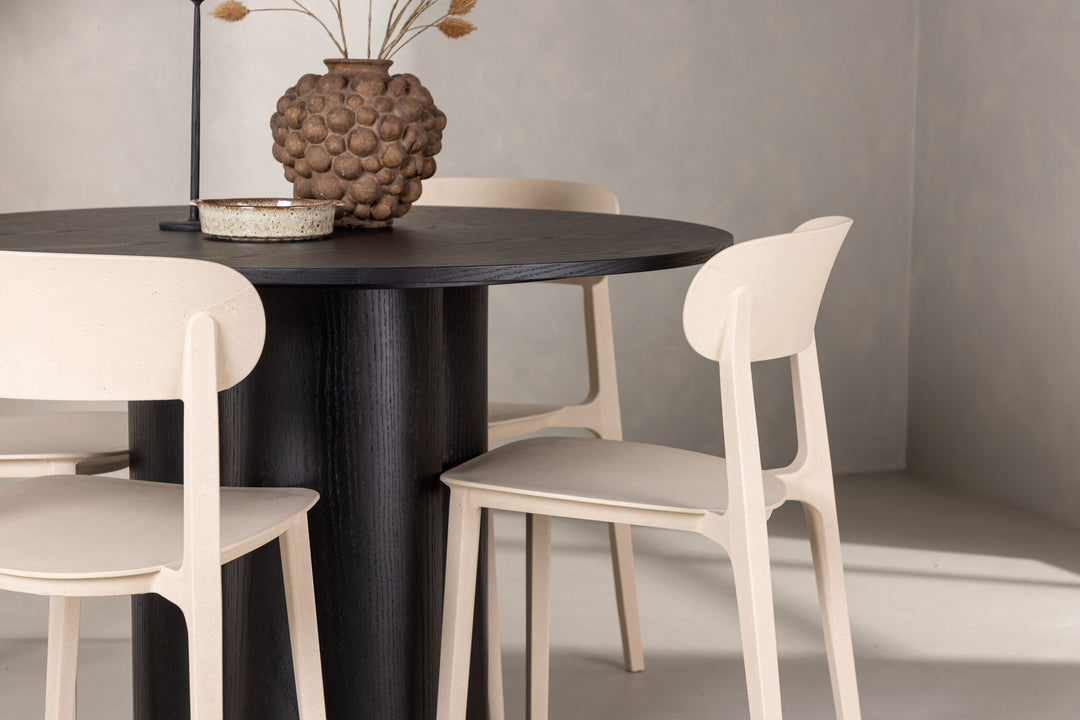 Venture Home OliviaDiningTable-Black/BlackVeneer+ÅstolDiningChair-NatureWoodplasticcomposite_4
