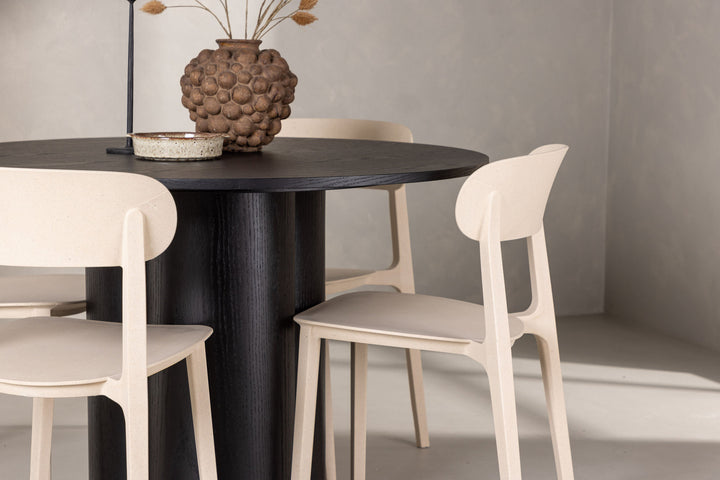 Venture Home OliviaDiningTable-Black/BlackVeneer+ÅstolDiningChair-NatureWoodplasticcomposite_4