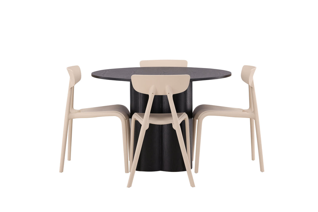 Venture Home OliviaDiningTable-Black/BlackVeneer+UrsholmenDiningChair-Nature/beigePolypropylene_4