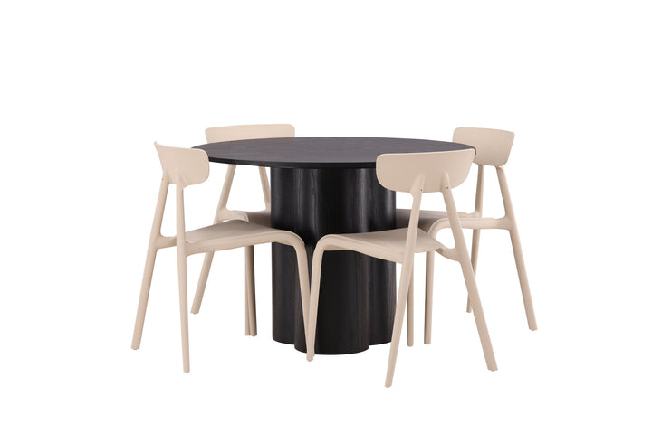 Venture Home OliviaDiningTable-Black/BlackVeneer+UrsholmenDiningChair-Nature/beigePolypropylene_4