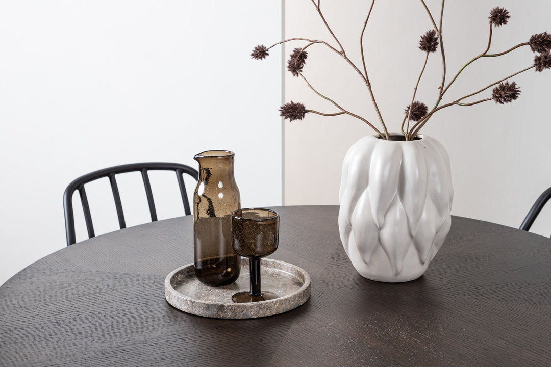 Venture Home Copenhagen Dining Table - Black / Mocca Veneer +Dyrön Dining Chair - Black Polypropylene _4
