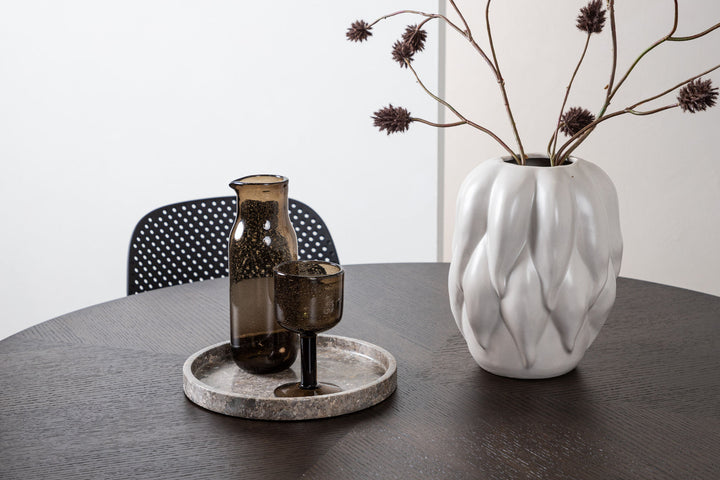 Venture Home Copenhagen Dining Table - Black / Mocca Veneer +Baltimore Dining Chair - Black / Black Plastic _4