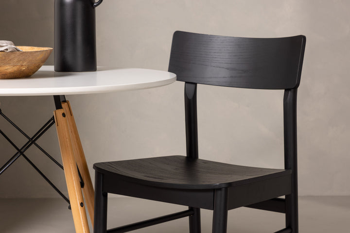 Venture Home Danburi Dining Table - Woodlook / Woodlook MDF +Montros Dining Chair - Natural / Natural Rubberwood _2