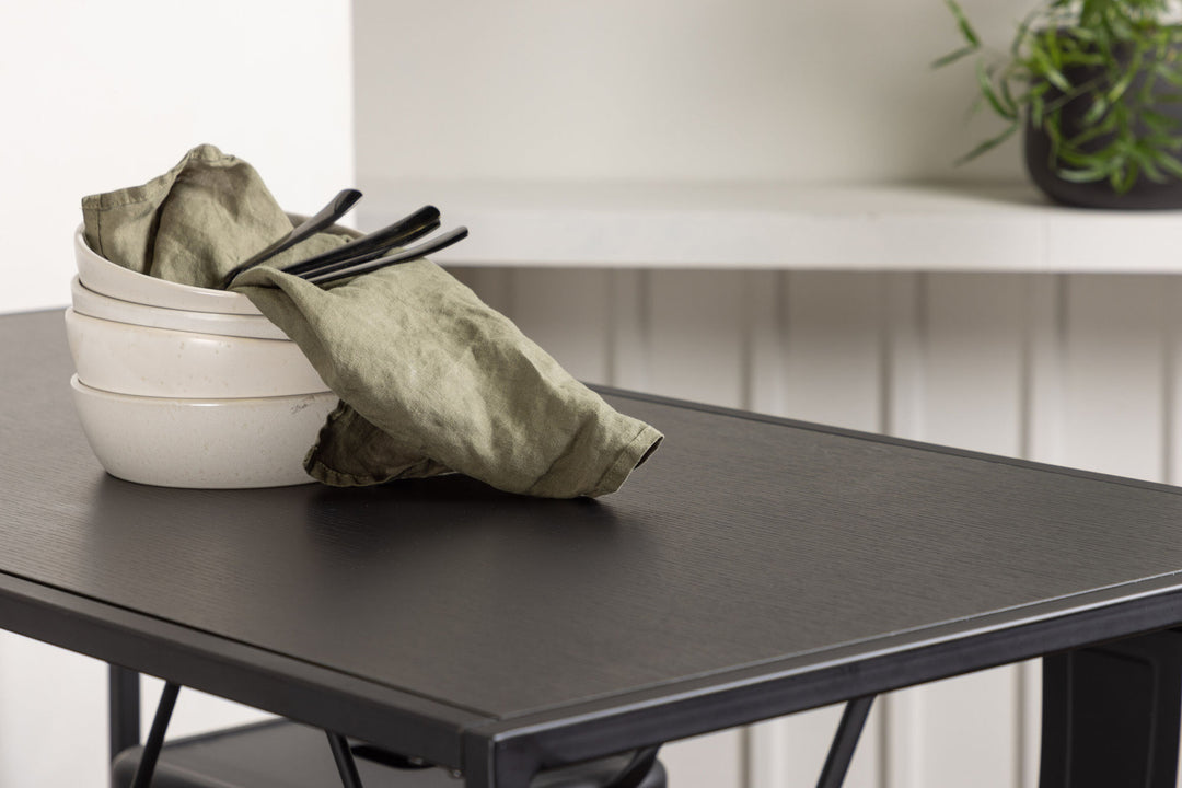 Venture Home Brea Bar Table - Black / Black MDF +Tempe Flat Bar Chair - Matte black / Metal _4