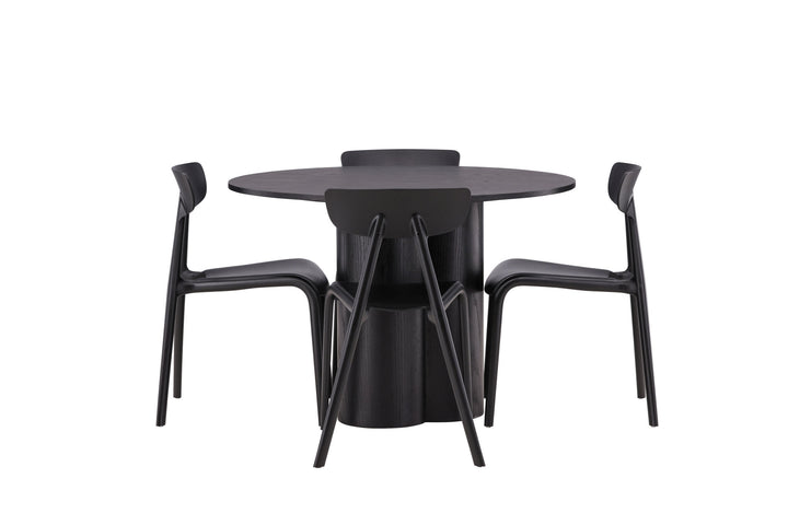 Venture Home OliviaDiningTable-Black/BlackVeneer+UrsholmenDiningChair-BlackPolypropylene_4