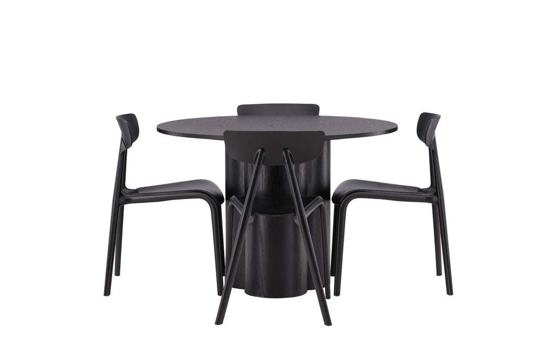 Venture Home OliviaDiningTable-Black/BlackVeneer+UrsholmenDiningChair-BlackPolypropylene_4