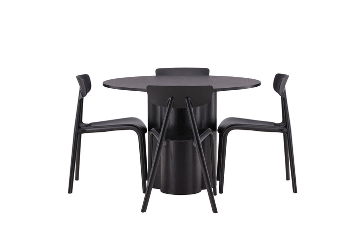 Venture Home OliviaDiningTable-Black/BlackVeneer+UrsholmenDiningChair-BlackPolypropylene_4