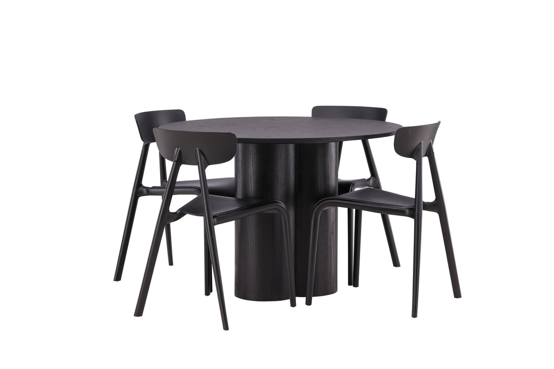 Venture Home OliviaDiningTable-Black/BlackVeneer+UrsholmenDiningChair-BlackPolypropylene_4