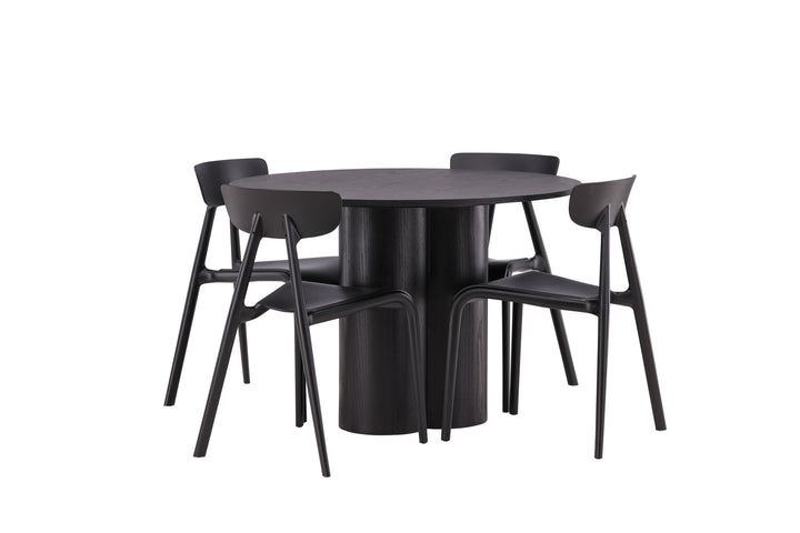 Venture Home OliviaDiningTable-Black/BlackVeneer+UrsholmenDiningChair-BlackPolypropylene_4
