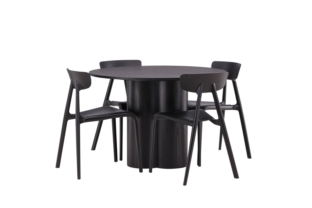 Venture Home OliviaDiningTable-Black/BlackVeneer+UrsholmenDiningChair-BlackPolypropylene_4